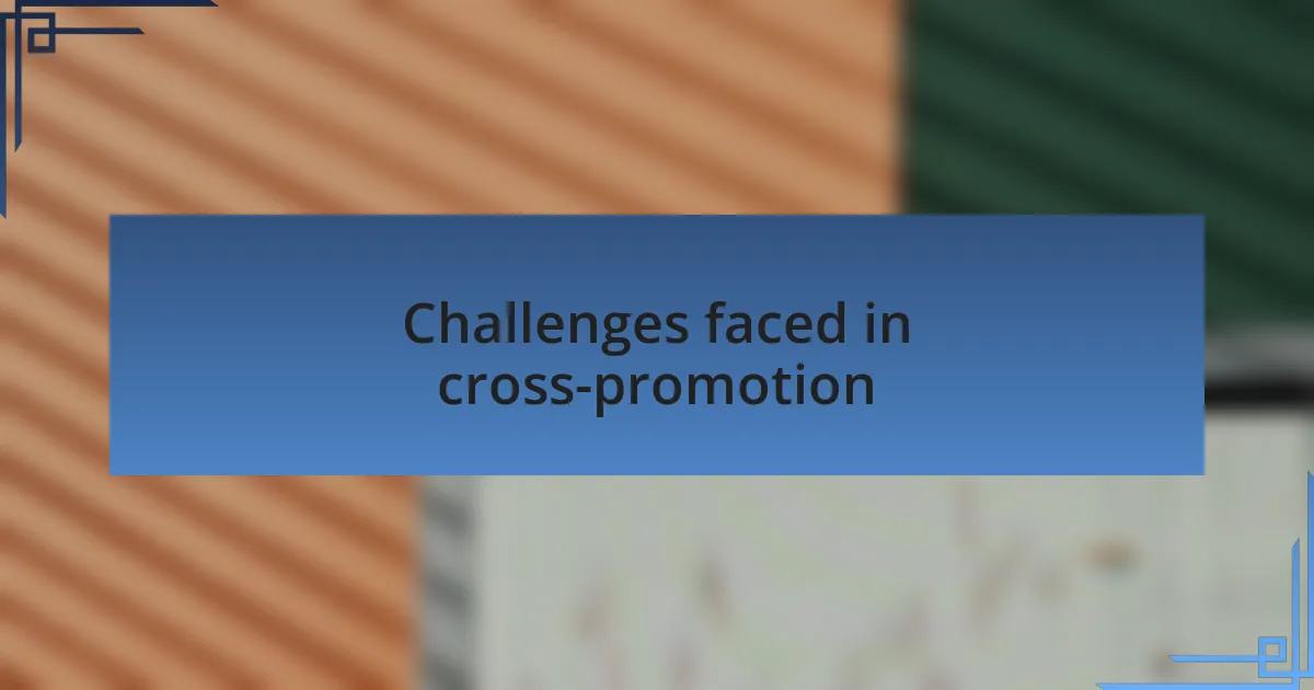 Challenges faced in cross-promotion