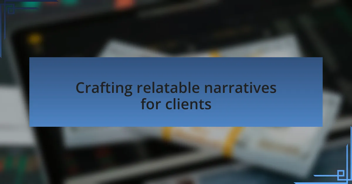 Crafting relatable narratives for clients