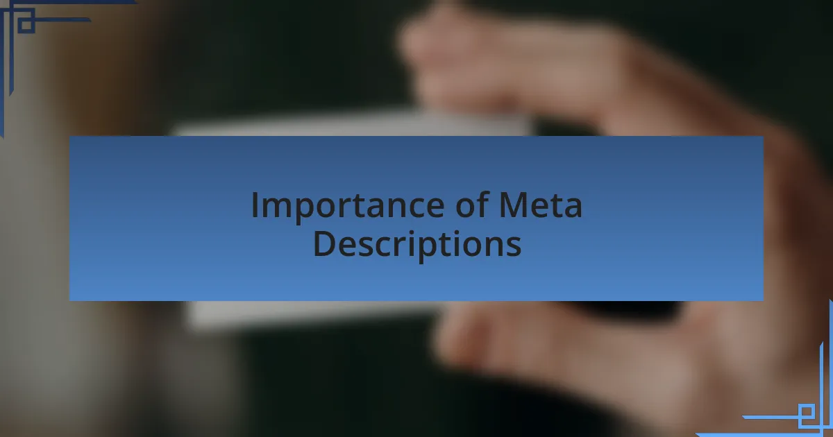 Importance of Meta Descriptions